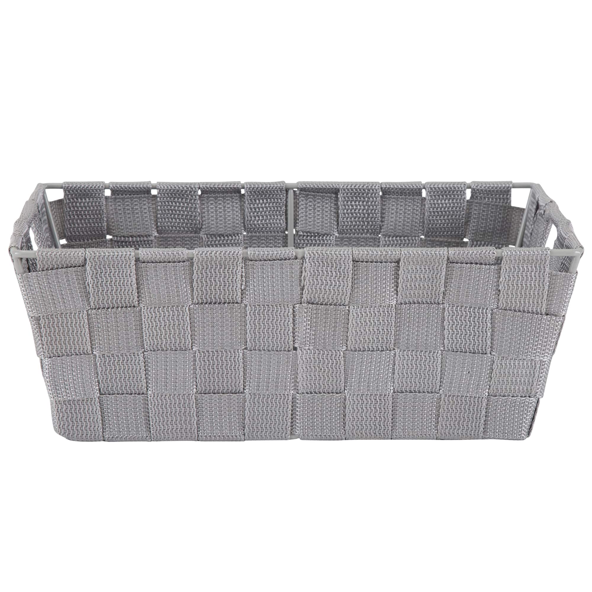 Simplify Small Grey Woven Storage Shelf Baskets, 2ct.